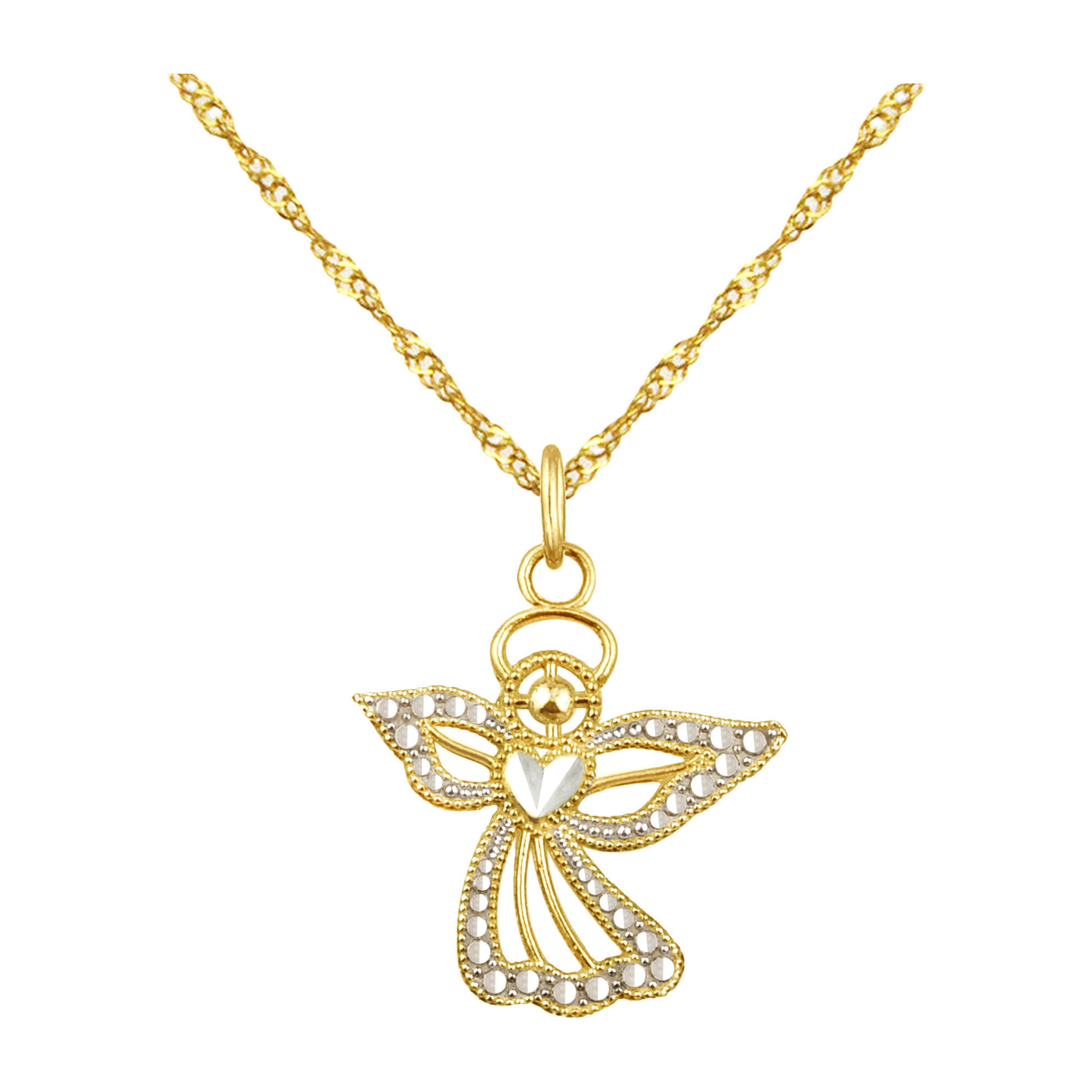 US GOLD 10kt Gold Angel Charm Pendant