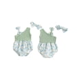 thumbnail image 3 of Aojekbee Baby Girl Summer Jumpsuit Floral Print Patchwork Sleeveless Romper and Headband Set Cute Fashion Clothes Outfits, 3 of 10