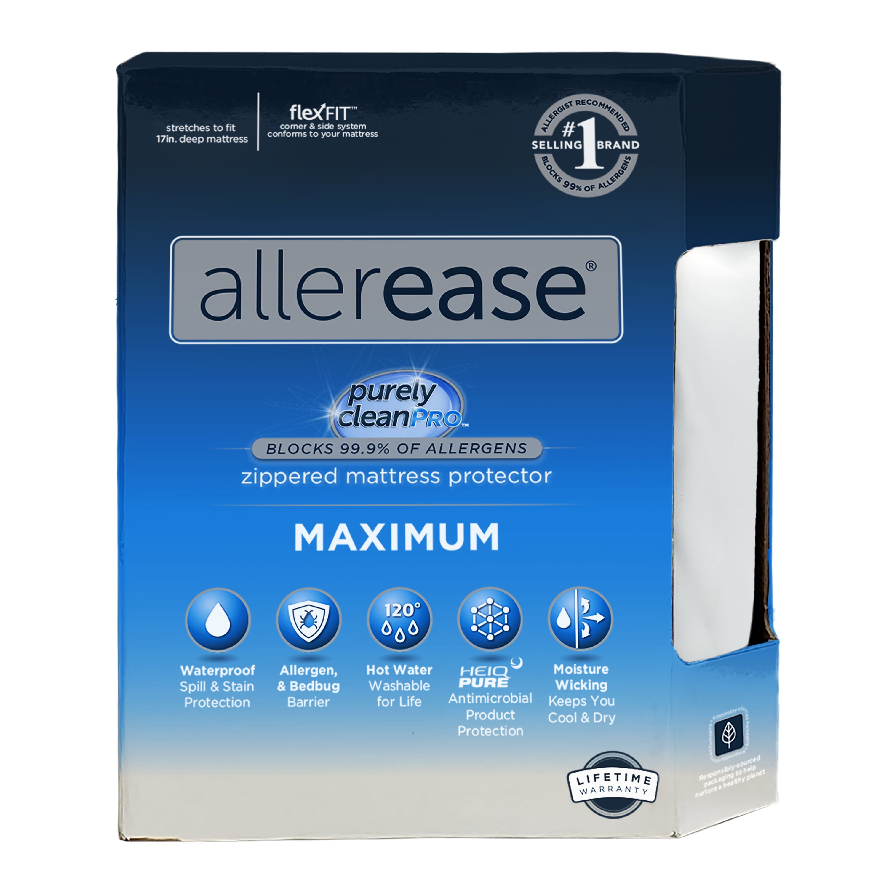 AllerEase Maximum Allergy & Bed Bug Protection Mattress Protector Twin 