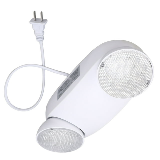 Luz De Emergencia LED, Cabezales De Luz Giratorios, Accesorios De Iluminación De Emergencia, Respaldo De Batería Comercial De Dos Cabezales, Enchufe Estadounidense 85-265V Para