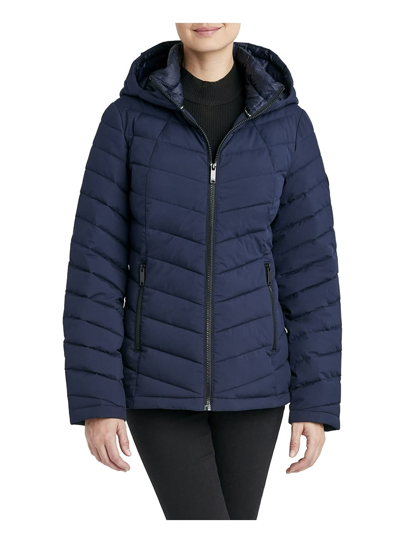 HFX Women's Short Stretch Quilted Jacket Front Zipper Hand Pockets