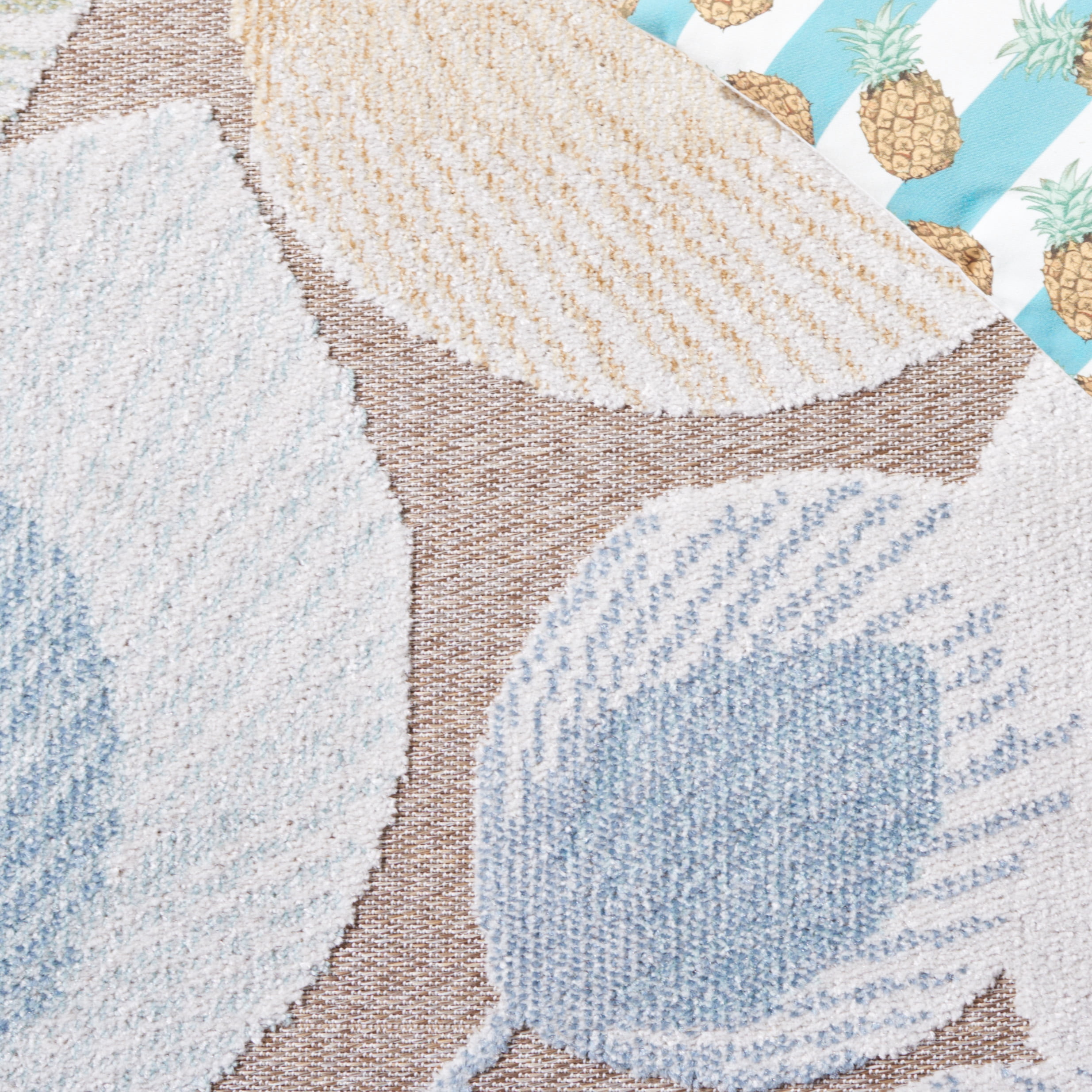 SAFAVIEH Sarasota Nash Botanical Indoor/Outdoor Area Rug, Grey/Brown, 9' x 12'