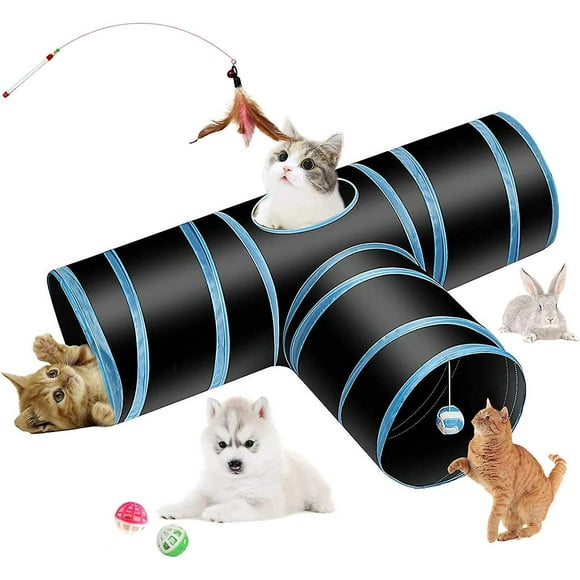 Dww-tunnel Chat Jeu Chat, Jouet Pour Chat Tuyau Pliable 3 Voies, Tunnel Pour Lapin, Adapt Aux Chats, Chiots, Lapins, Cobayes, Jouets Pour Animaux De