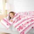 thumbnail image 4 of Castle Fairy Kawaii Bow 2Pcs Bedding Comforter Set for Kids Children Girls,Cute Cherry Love Heart Twin Comforter Sets,Geometric Stripes Breathable Bedding Set,Lightweight Room Decor, 4 of 8