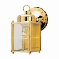 66936 4.12 in. Long Polished Brass Outdoor Wall Lantern Fixture