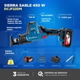 thumbnail image 4 of Sierra Sable Industrial 20v Dongcheng + Batería 4.0 Ah azul Estándar, 4 of 12