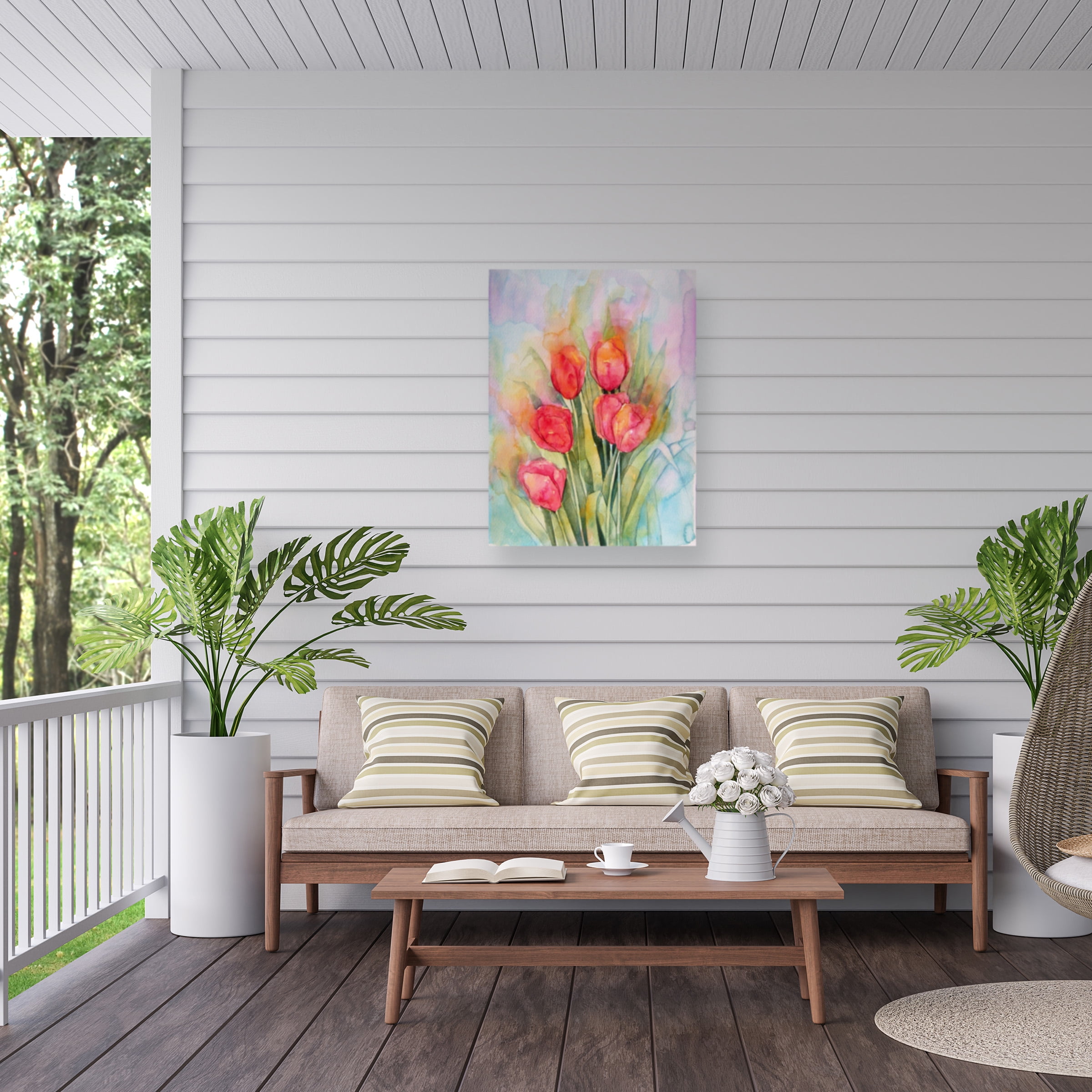Angie Livingstone 'Vibrant Tulips' Outdoor Canvas 32x24