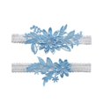 thumbnail image 3 of Juego de ligas de encaje para novia con piedra de rinoceronte y perla，Juego de ligas de boda de encaje blanco para mujer, ligas de novia con algo azul LingWen 1327537019817, 3 of 5