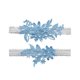 thumbnail image 1 of Conjunto de ligas de boda, Liga nupcial de encaje, Liga Floral elástica para novia, azul y blanco, ligera, muy cómoda de llevar, 1 of 5