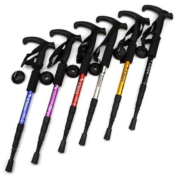 Cleye Bâton de Marche en Aluminium Alpenstock Fournitures de Voyage Randonnée en Plein Air 1 Pce