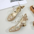 thumbnail image 5 of GERsome Girls Sandals Glittler Bow Dress Shoes Princess Crystal High Heels Party Wedding Flower Girls Shoes for Kid Toddler, 5 of 9
