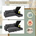 thumbnail image 5 of Harper & Bright Designs Upholstery Sleeper Sectional Sofa Pull Out Bed with Storage Chaise, Gray, 5 of 15