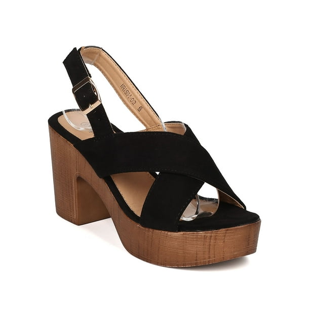 wooden block heel sandals