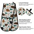thumbnail image 4 of Dailycode Double Sided Oven Mitt with Loop Heat Resistant Kitchen Long Potholders 7" x 35" Bear Forest, 4 of 6