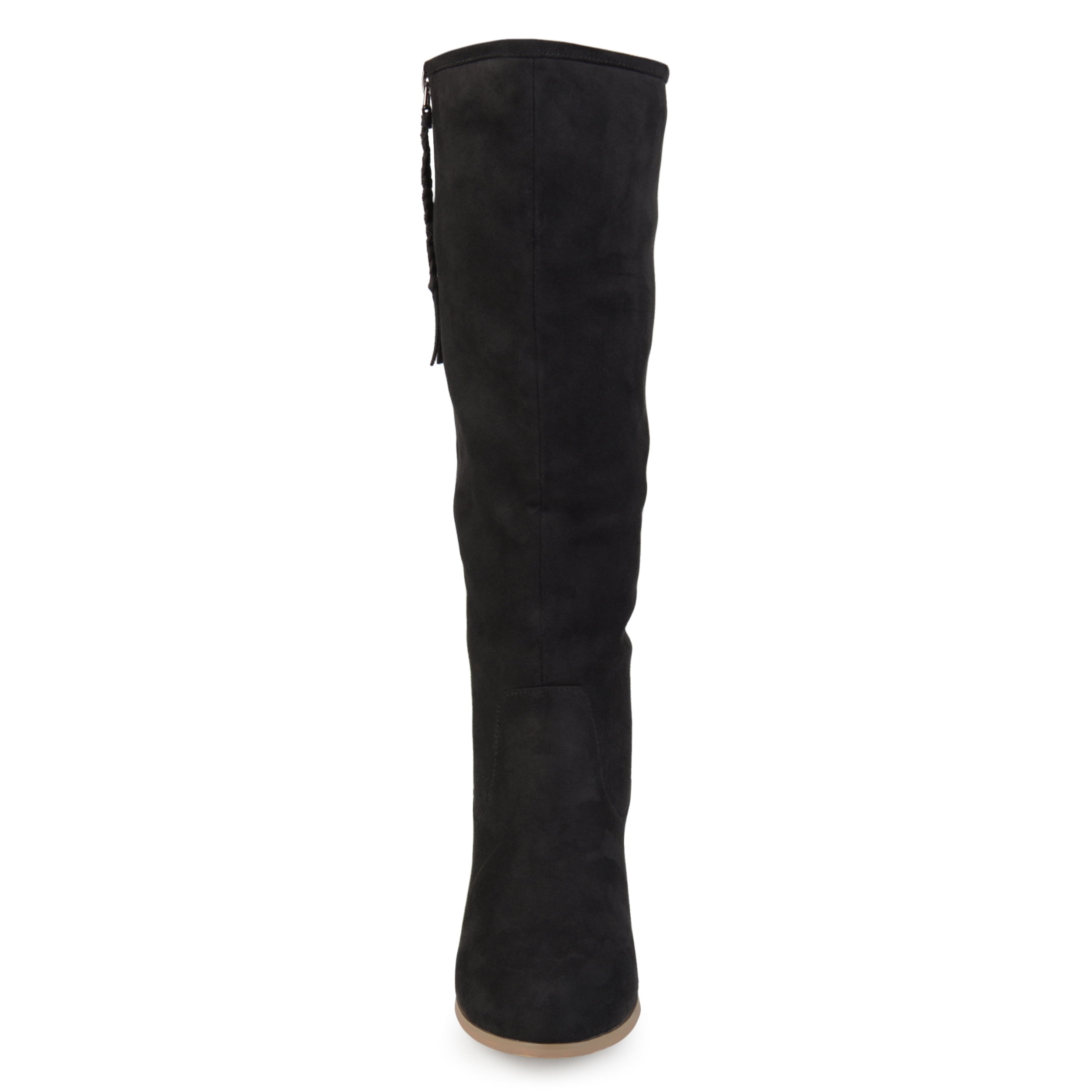 Journee Womens Sanora Wide Calf Stacked Heel Riding Boots
