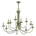 thumbnail image 5 of 42680-01 Livex Lighting Estate - 12 Light Large 2-Tier Chandelier-29 Inches Tall and 36 Inches Wide-Antique Brass Finish, 5 of 15