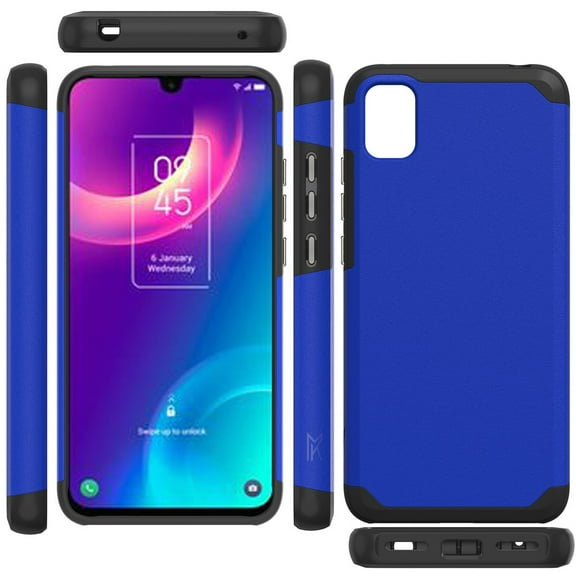 Case for TCL 30 Z Ultra Slim Corner Protection Shock Absorption Hybrid Dual Layer Hard PC   TPU Rubber Frame Armor Defender Phone Cover fit TCL 30 Z - Blue