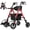 Red, variant on Walkers for Seniors, 2 in 1 Rollator Wheelchairs Combo 10" Big Wheels Walker with Seat, Rollator Transport Chair with Brakes Folding Rolling Walker for Adults, Red