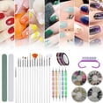 thumbnail image 2 of Teenitor - Pinceles para decoración de uñas, kit de diseño de esmalte de pintura en 3D, lámina para uñas, cinta de manicura, diamantes de imitación de color para uñas, color negro, 2 of 5