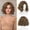 Brown Mixed Blonde, variant on Pink Bob Wig for Women Lace Front Hairline Short Soft Wavy Curly Natural Looking Middle Part Synthetic Hair Wigs for Daily Party, 11 Inch