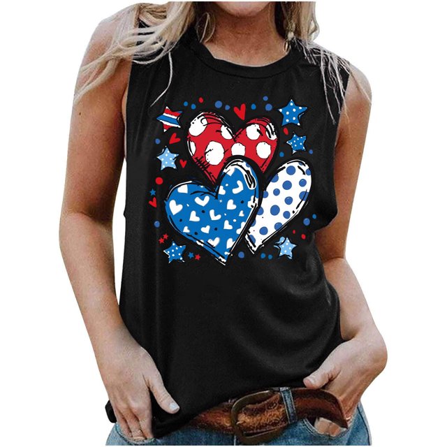 Qiopertar Blouse Sans Manches Imprimée Mode Décontractée pour Femmes Col Rond Sexy Pull-Over Slim Offres de la Semaine Liquidation à Moins de 5$ jusqu'à 90 % de Réduction