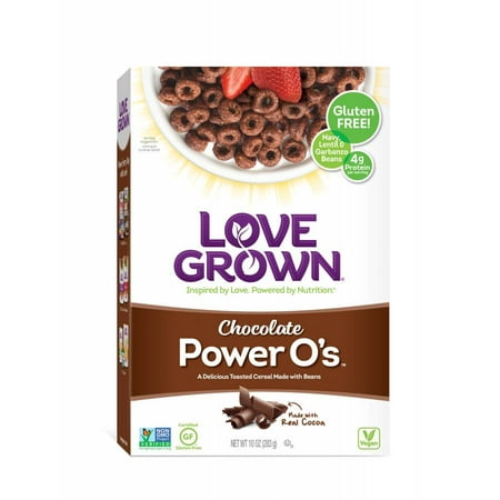 Love Grown Power O's Breakfast Cereal, Chocolate, Bean-Based, 10