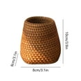 thumbnail image 3 of YIMWNYI Woven Circular Pen Support, Multifunctional Desktop Storage, Rattan Organizer for Office Supplies, Elegant Pen Holder with Natural Texture, Tidy Workspace Accessory, 3 of 6