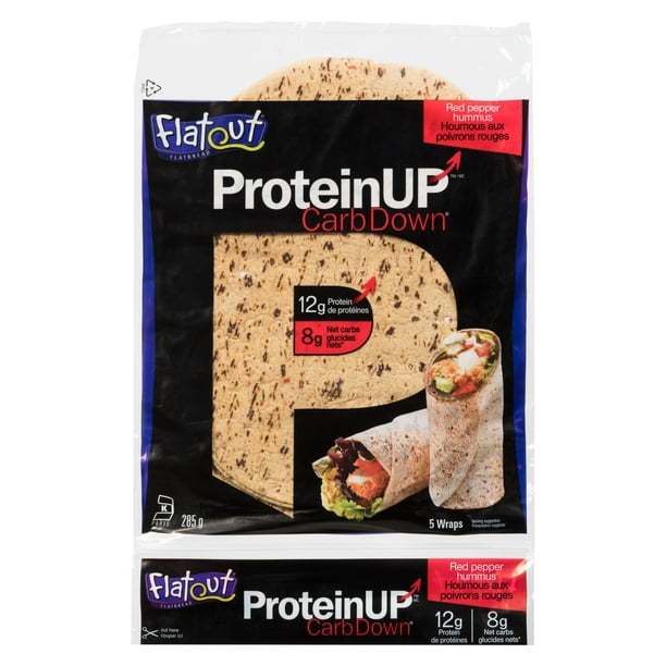 Flatout Red Pepper Hummus Flatbread, 12g Protein8g Net carbs Walmart.ca