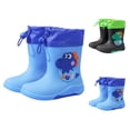 thumbnail image 3 of XIMIN Toddler Boys Girls Dinosaur Rain Boots with Elastic Cuff Ankle and Non-Slip Sole Waterproof Easy-On Rubber Boots Adjustable Outdoor Playing Rainboots, 3 of 6