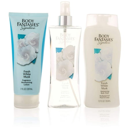 6 Piece Wash Set Body Fantasies Fresh White Musk 3 Piece Gift Set for Women, This fragrance gift set includes 8 oz Body Spray, 7 oz Lotion, 12 oz Body Wash By BODY FANTASIES SIGNATURE ()