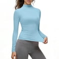 thumbnail image 4 of Weikingp Tight Long Sleeve Shirts For Women，Long Sleeve Shirts Long Sleeve Shirts Long-Sleeve Compression Shirts For Women Gym Workout Tops Crew Neck Business Casual Outfits Blue XL, 4 of 8