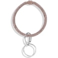 thumbnail image 1 of Key Ring & Wrist Bangle Bracelet - Round Circle Keychain Organizer Hands-Free Wrist Holder Champagne, 1 of 9