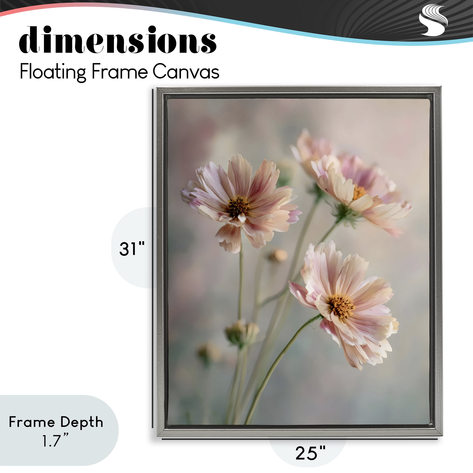 Stupell Industries Pink Daisies Close Up Gray Framed Floater Canvas Wall Art, design by Franklyn Gregory