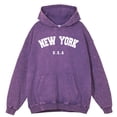 thumbnail image 4 of Sudadera con capucha para hombre, estilo retro, desgastado, lavado, estilo urbano de EE. UU., Nueva York, EE. UU., otoño, estilo hip hop, informal, 100 % algodón, 4 of 4