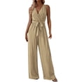 thumbnail image 3 of Bovxnpu Plus Size Jumpsuits for Women, Sleeveless Jumpsuit V Neck Elegant for Womens Dressy Casual One Piece Romper Outfits, Womens Casual Sleeveless Jumpsuit M, 3 of 6