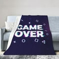 thumbnail image 1 of DouZhe Ultra-Soft Micro Fleece Lightweight Flannel Bed Blanket, Glitch Text Game Over Print Cozy Warm Throw Blankets, 80"x60", 1 of 7