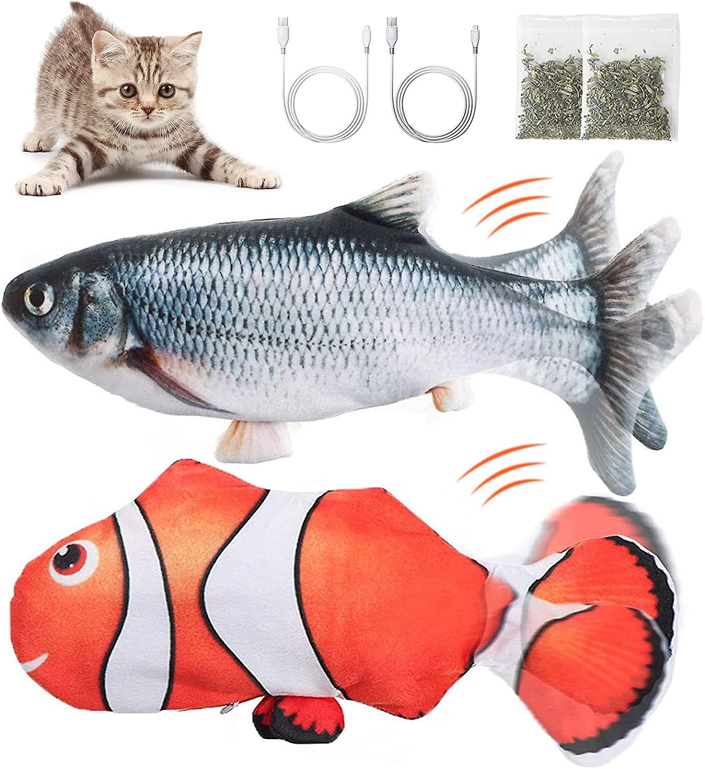 Pescado Que Arrulla Pájaro De Juguete Para Gatos, Con Forma De