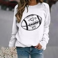 thumbnail image 5 of Long Sleeve Shirts For Women American Football Print Solid Color Round Neck Sweatshirt Womens Long Sleeve Tops, 5 of 5