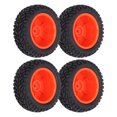 thumbnail image 3 of 1/10 RC Wheels, RC Rubber Tires Rubber Material With Nuts For 1/10 Flat Sports Car Red, 3 of 8