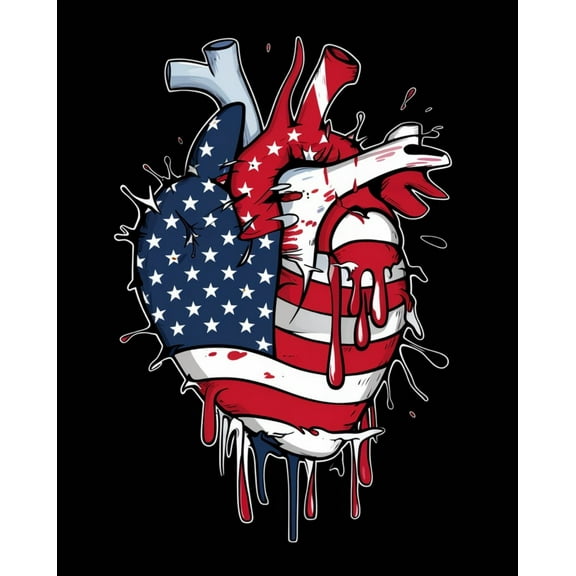 Paint by Numbers for Adults -Star-Spangled Heart- Acrylic Easy Paint by Numbers for Adults Beginner DIY Painting by Numbers for Gift Home Wall Decor 16”W x 20”L-