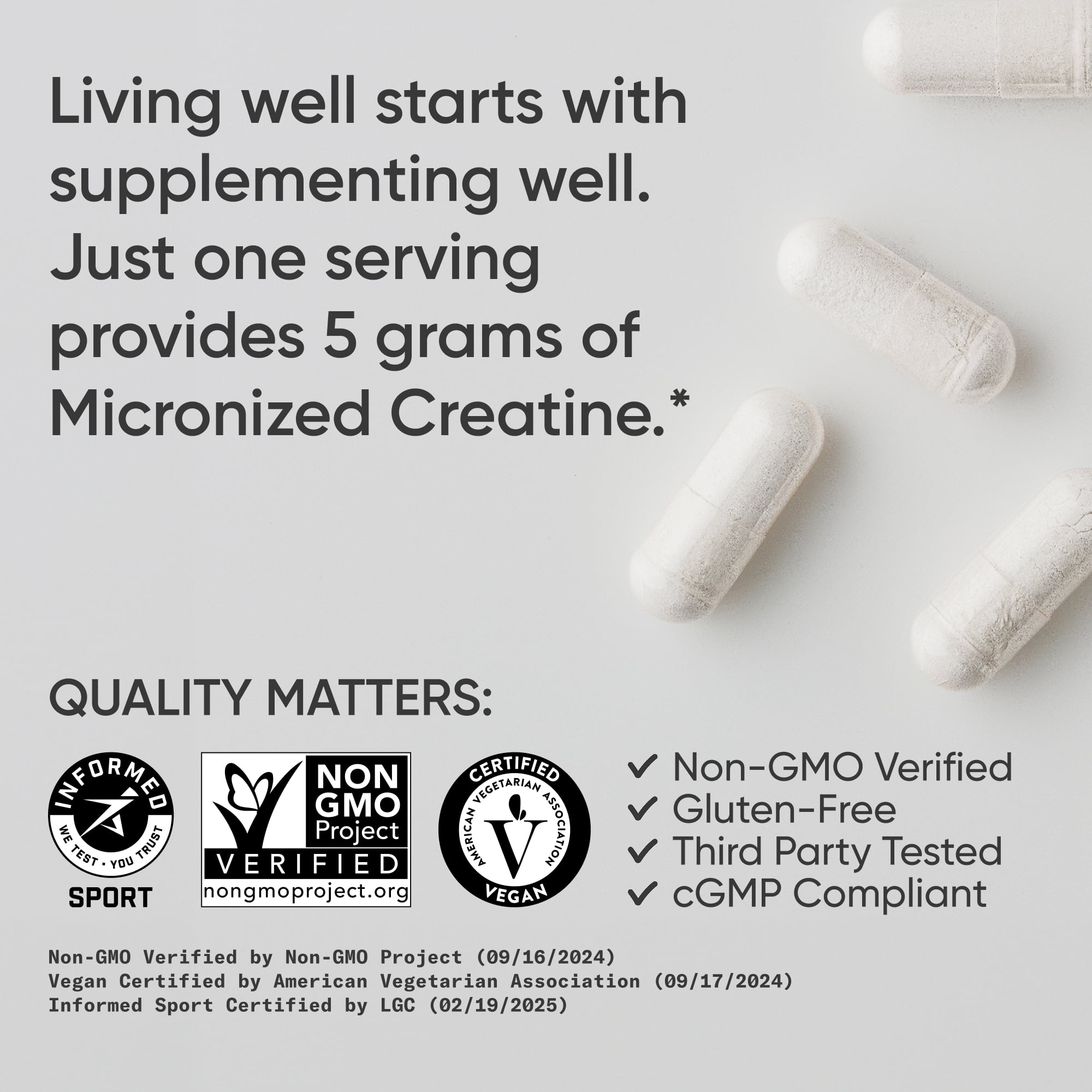 Sports Research Creatine Monohydrate 5000mg (116 veggie capsules)