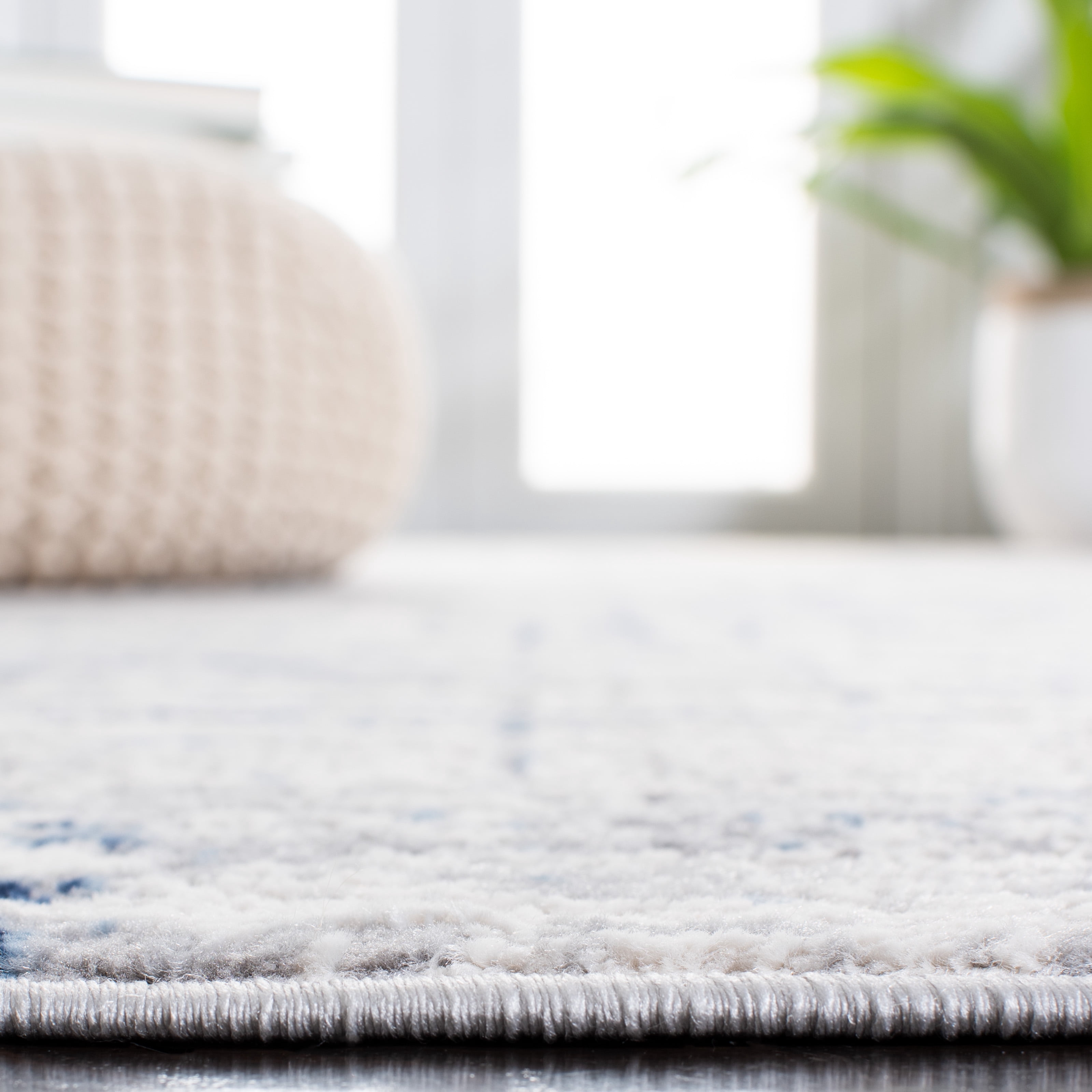 SAFAVIEH Amelia Edden Abstract Area Rug, Ivory/Blue, 9' x 12'