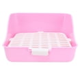 thumbnail image 2 of Caja de Arena Colco para Mascotas Esquina de la Bandeja del Inodoro Rosa 11x11x8in, 2 of 8