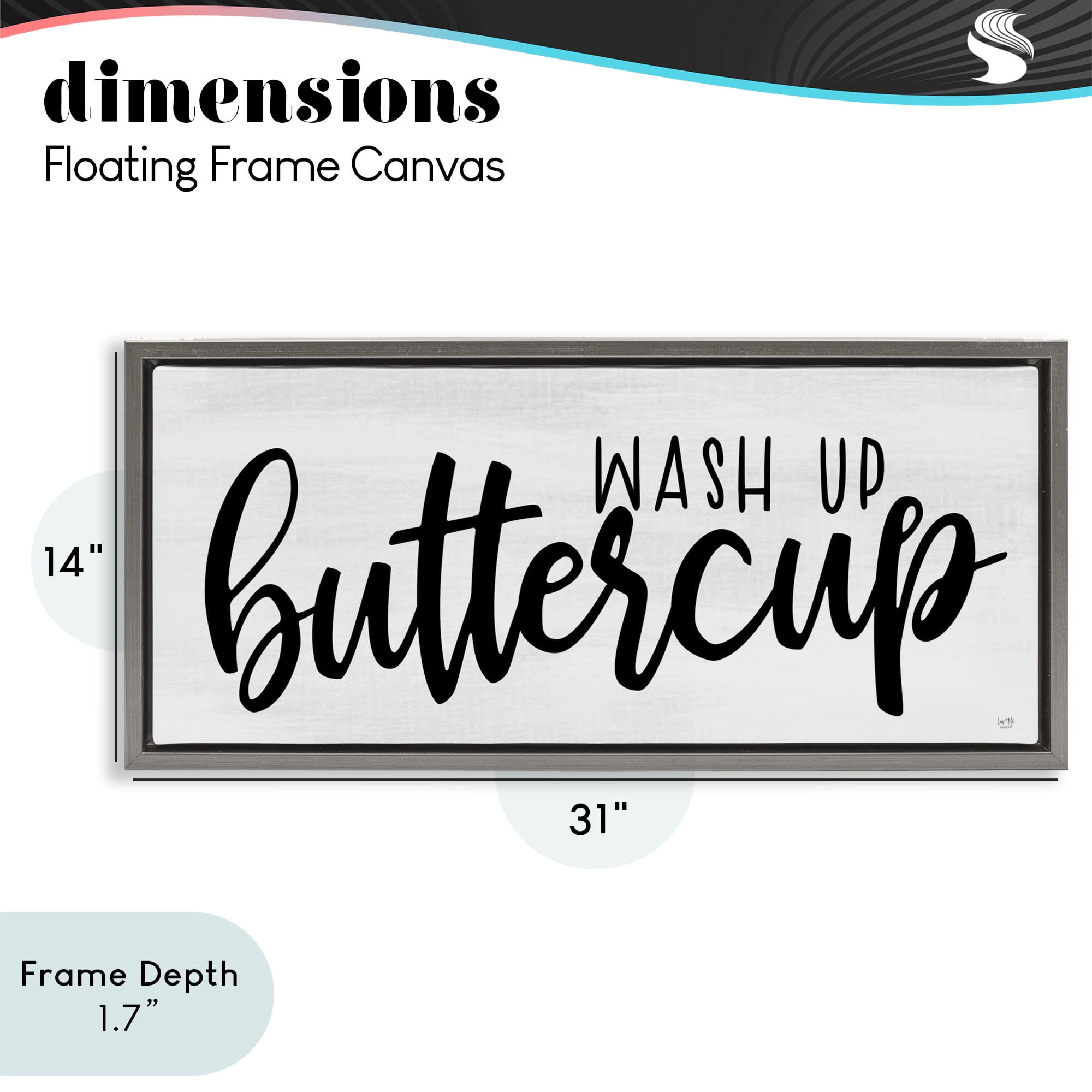 Stupell Industries Wash Up Buttercup Gray Framed Floater Canvas Wall Art, design by Lux + Me Designs