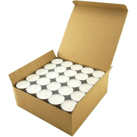 - White Unscented Long Burning Tealight Candles, 8 Hours, Pack of 100