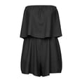 thumbnail image 5 of Women Rompers for Summer Dressy Strapless Romper Ruffle Shorts Jumpsuit Trendy Vacation Beach Outfits XS-5XL (Black,XXL), 5 of 5