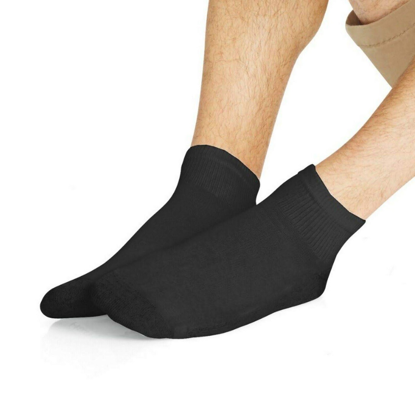 Hanes Men's 48-Pack FreshIQ Cushion Ankle Socks: Black, (Shoe Size: 6-12 / Sock Size: 10-13) (Fresh IQ Advanced Odor Protection Technology, Extra-Thick Cushioning / Reinforced Heel & Toe: 186V12 - image 1 of 2