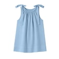 thumbnail image 6 of MOJOGO Tie Shoulder Tops for&nbsp;Women Crewneck Sleeveless Tees Drawstring Neckline Tank Top Casual Summer Party Outfits, 6 of 8