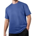 thumbnail image 3 of Men's Shirts Short Sleeve Pack Round Neck Casual Shirt Moisture-Wicking Undershirt Cotton Tops Summer Casual Athletic Short Sleeve (Blue,M), 3 of 7