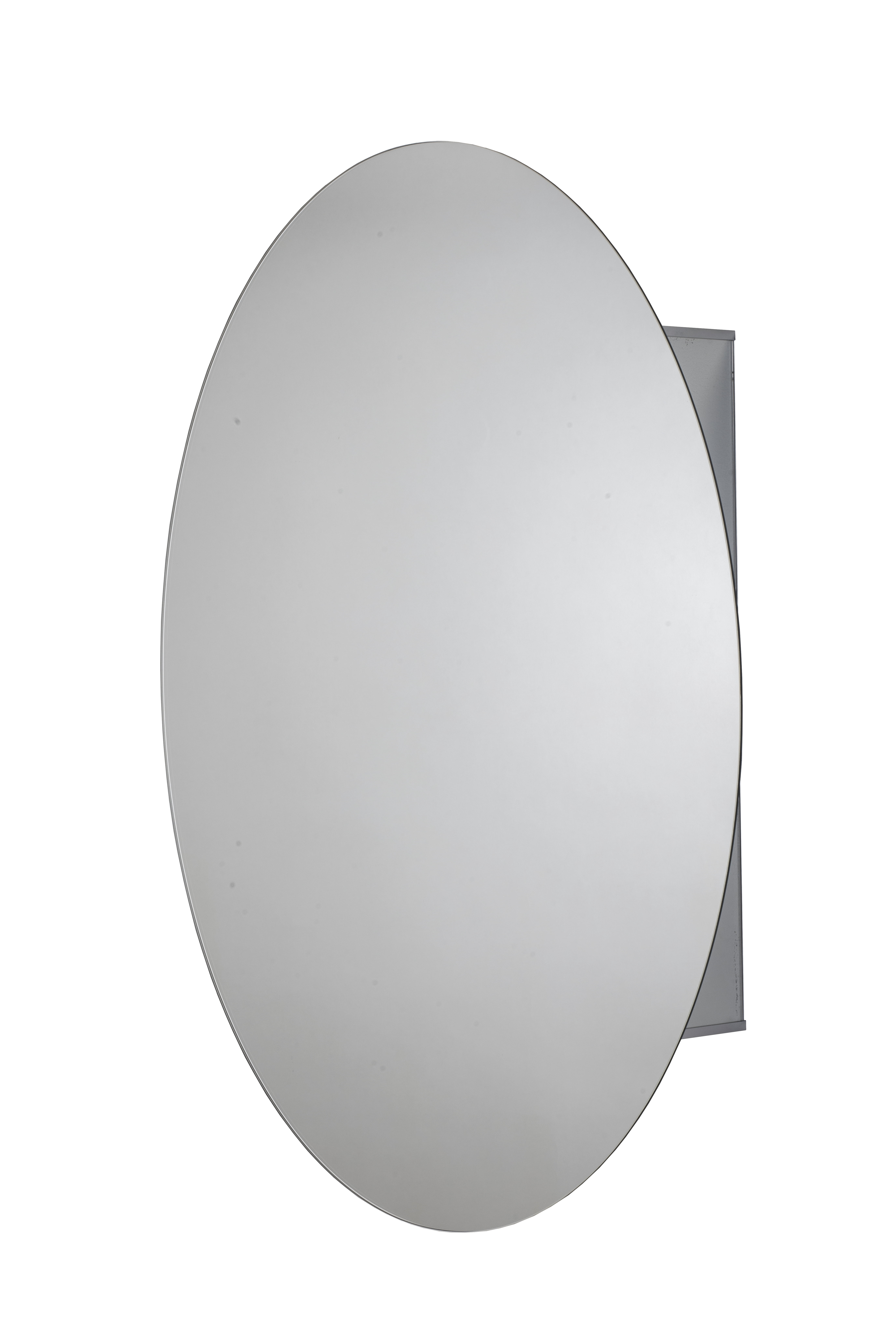 Croydex Davenport Aluminium Oval  Medicine Cabinet with Mirror in Silver (21X31in)